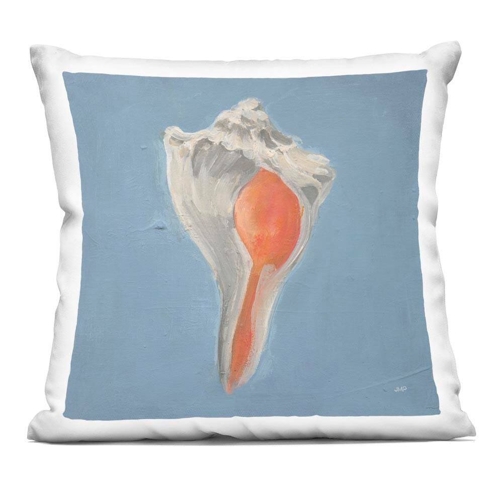Soft Sea Conch Shell Blue Print Zipper Polyester 18 in. x 18 in. Throw Pillow price history on PriceWatchPro
