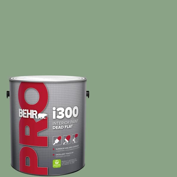 BEHR PRO 1 gal. #S400-5 Gallery Green Dead Flat Interior Paint