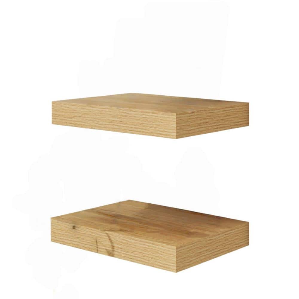 16 in.W x 11.6 in.D Deep Oak Floating Shelves Rustic Wood Shelves
