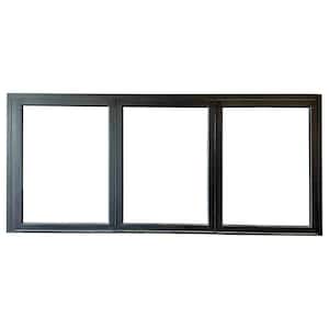 Teza Bi-Fold Bi-Fold 96 in. W x 42 in. H Left-Handed Outswing Matte Black Aluminum Tempered Window