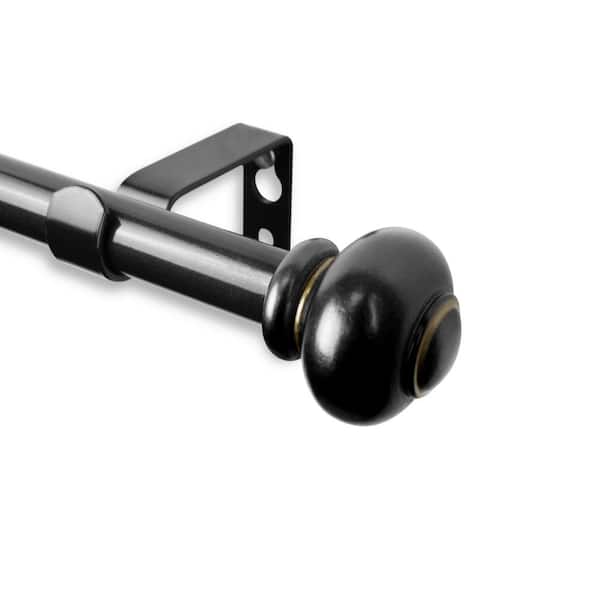 Rod Desyne Yolanda 48 in. - 84 in. Single Curtain Rod in Black