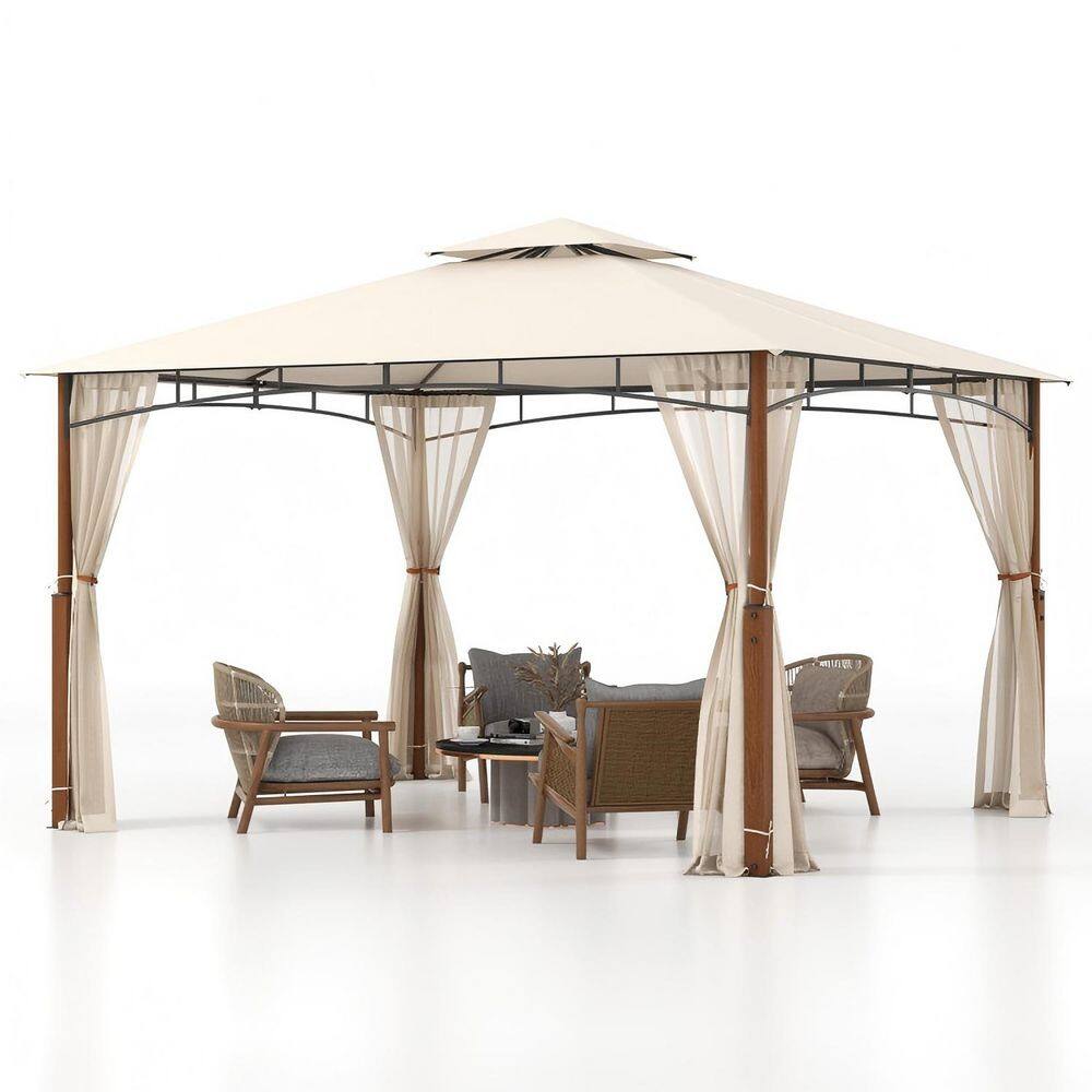 12 ft. x 10 ft. Patio Gazebo with Netting and 2-Tier Canopy Roof price history on PriceWatchPro