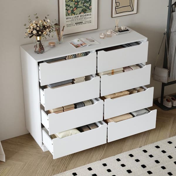 white long dresser Sikaic 7 Drawers for Bedroom but it can also double as a TV stand 9 Drawer Dresser for Bedroom