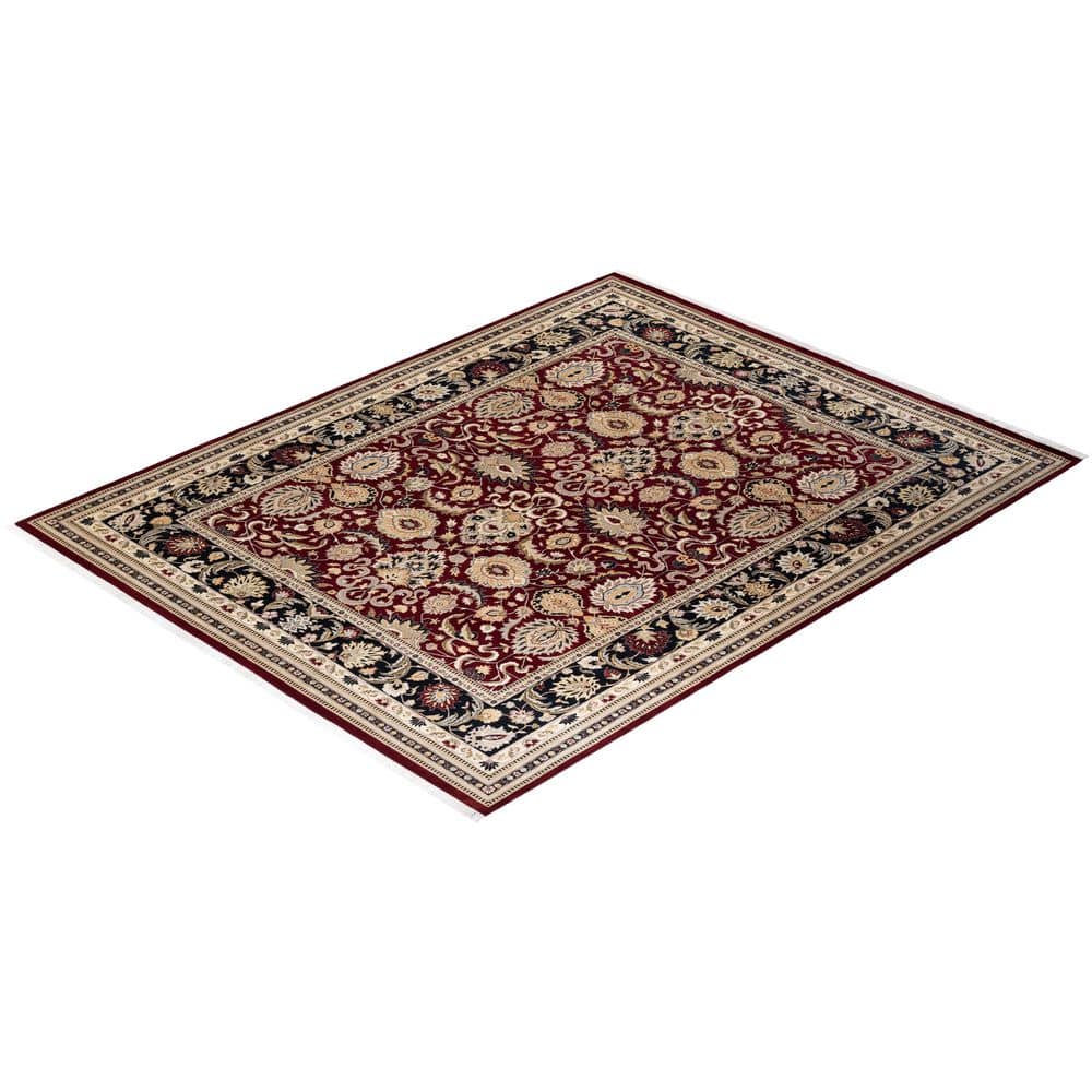 Hand-Knotted Red Wool Traditional 8' x 10' Area Rug