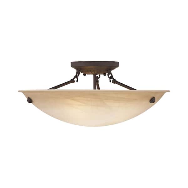 AVIANCE LIGHTING Belbrook 3-Light Bronze Flush Mount