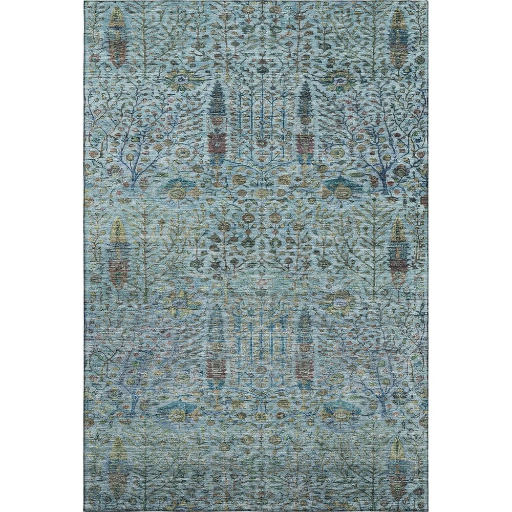 Mayfield Premium Machine Washable Abstract AMF2053 Teal 9 ft. x 12 ft. Area Rug price history on PriceWatchPro