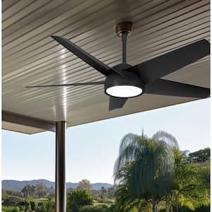 Chubby 58 in. Integrated LED Coal Smart Ceiling Fan with Remote Control