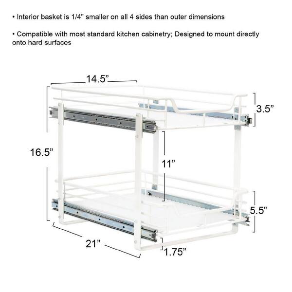 Household Essentials Two Basket Sliding Cabinet Organizer