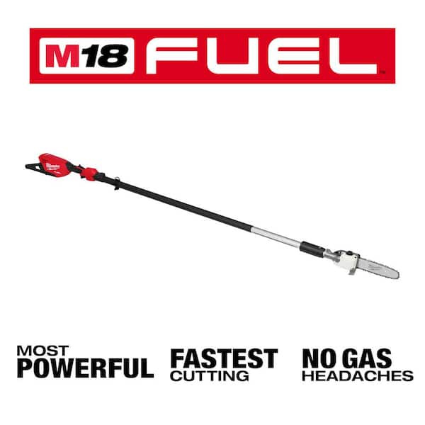 M18 FUEL 10 in. 18V Lithium-Ion Brushless Electric Cordless Telescoping Pole Saw w/(2) 10 in. Telescoping Saw Chain