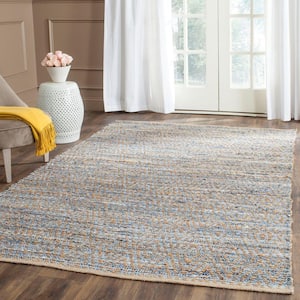 Cape Cod Natural/Blue 4 ft. x 6 ft. Gradient Striped Area Rug