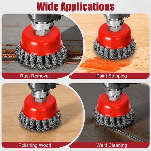 LAIFUCAM 9-Pieces Wire Wheel Brush Set for Angle Grinder 4-1/2 in
