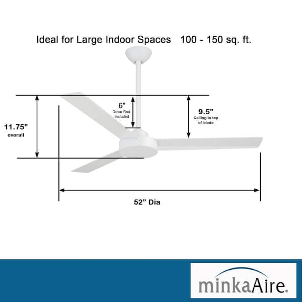 MINKA-AIRE Roto 52 in. Indoor White Ceiling Fan with Wall Control