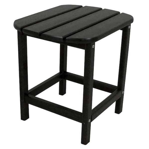 POLYWOOD South Beach 18 in. Black Patio Side Table