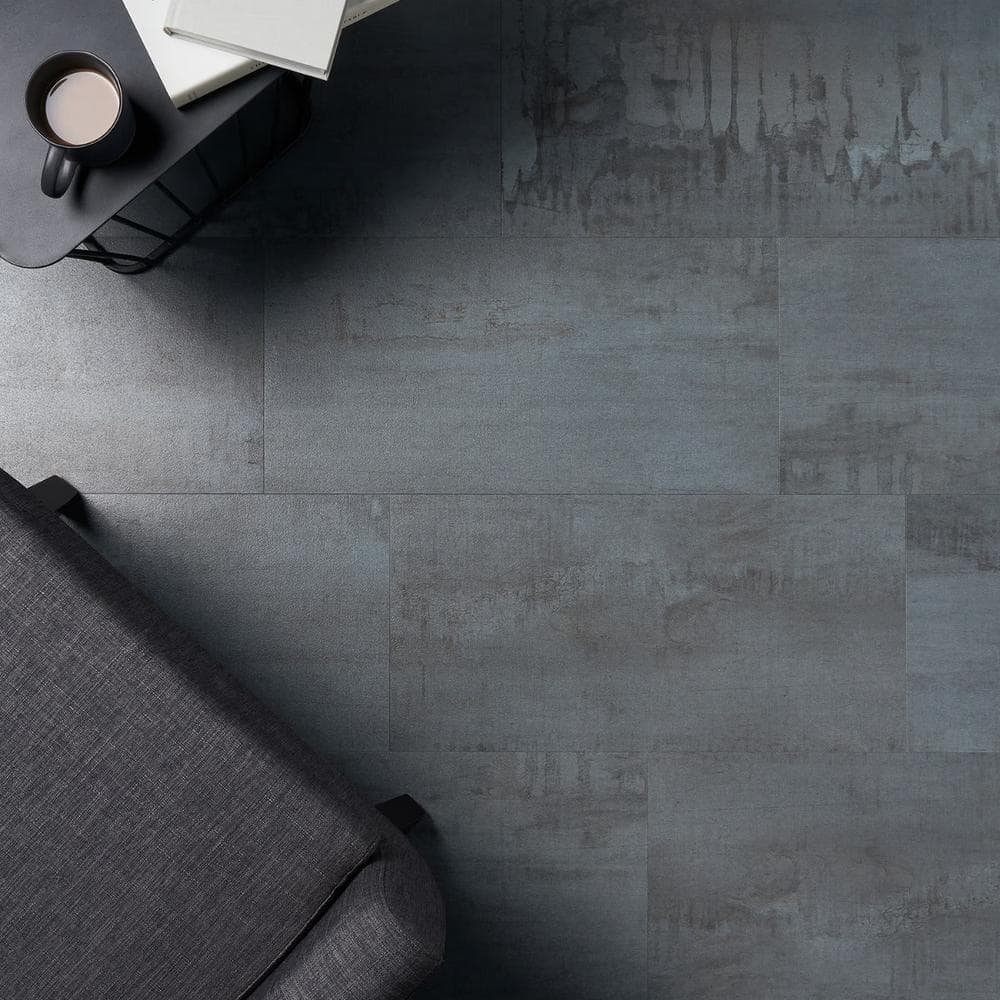 Angela Harris Chrome Matte Concrete-Look Luxury Vinyl Floor Tile