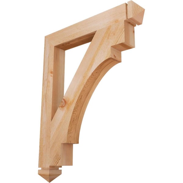 Ekena Millwork 4 in. x 38 in. x 30 in. Western Red Cedar Merced Arts and Crafts Rough Sawn