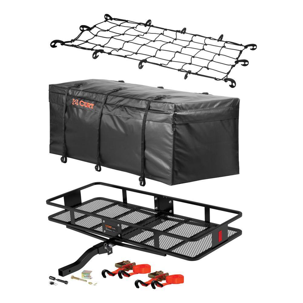 CURT Combo Kit, 60 in. x 24 in. Cargo Carrier (500 lbs., Folding 2 in ...