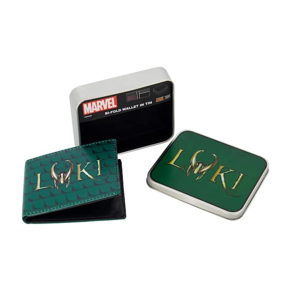 Marvel Loki Logo Bifold Sport Wallet, Slim Wallet with Decorative Tin Unisex