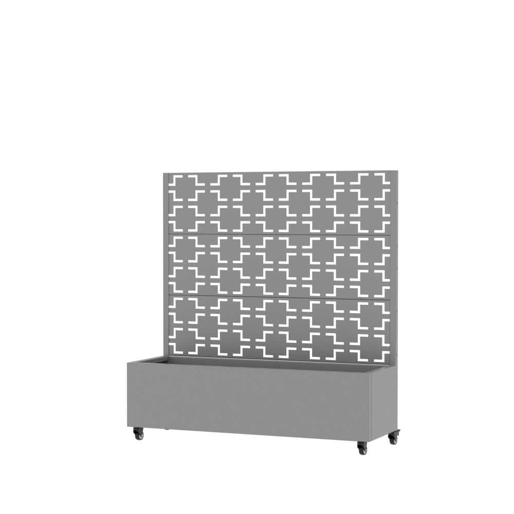 47 in. H x 47 in. W Gray Rectangular Planter Box with Trellis Raised Garden Bed Climbing Plant Planter price history on PriceWatchPro