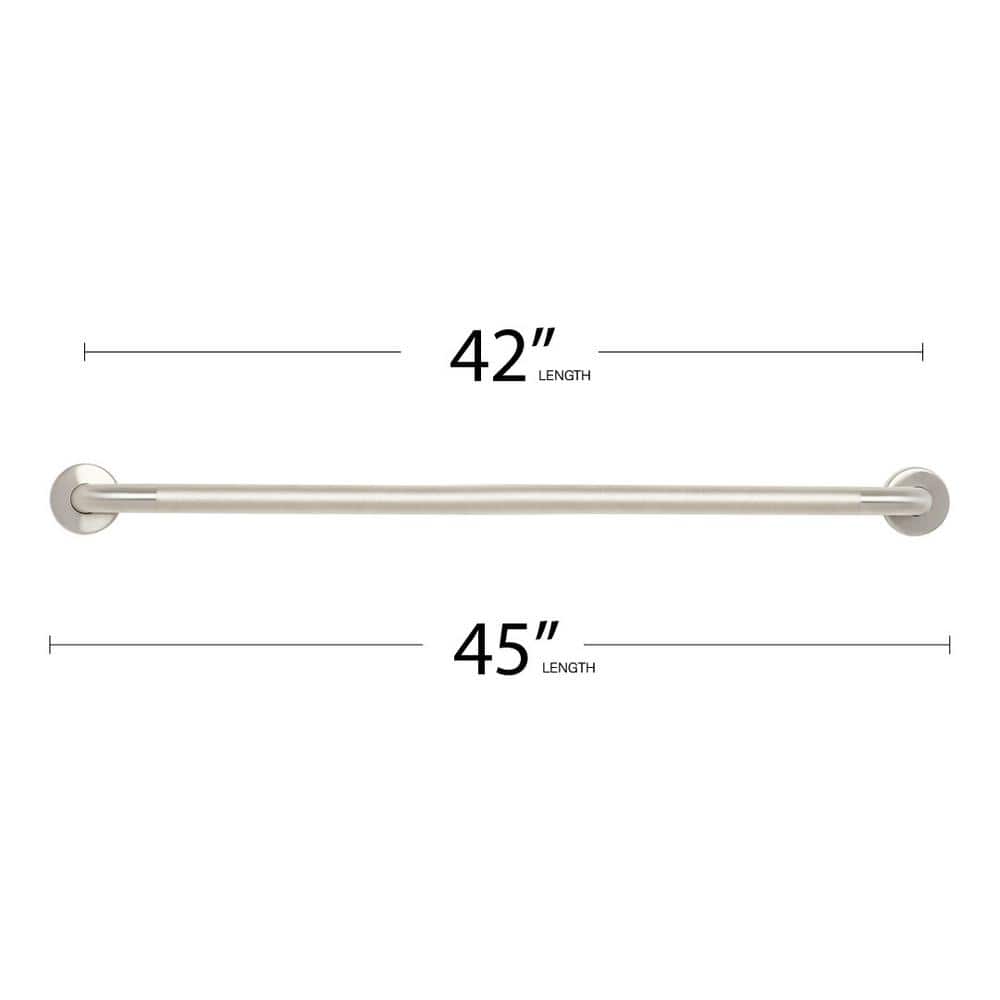 Signature Satin Stainless Steel 42" Grab Bar with Peened Grip