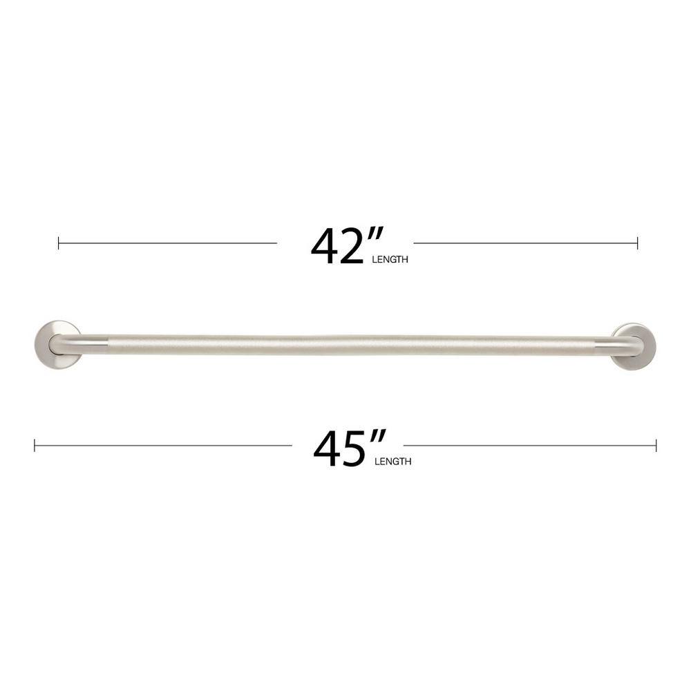 Signature Satin Stainless Steel 42" Grab Bar with Peened Grip