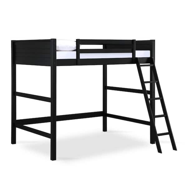 Dorel Living Brio Black Full Size Loft, Full Size Bunk Bed With Desk Underneath