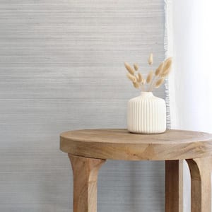 Sky Blue on Silver Sisal Authentic Grasscloth Handwoven Unpasted Textured Wallpaper Roll (Covers 72 sq. ft.)