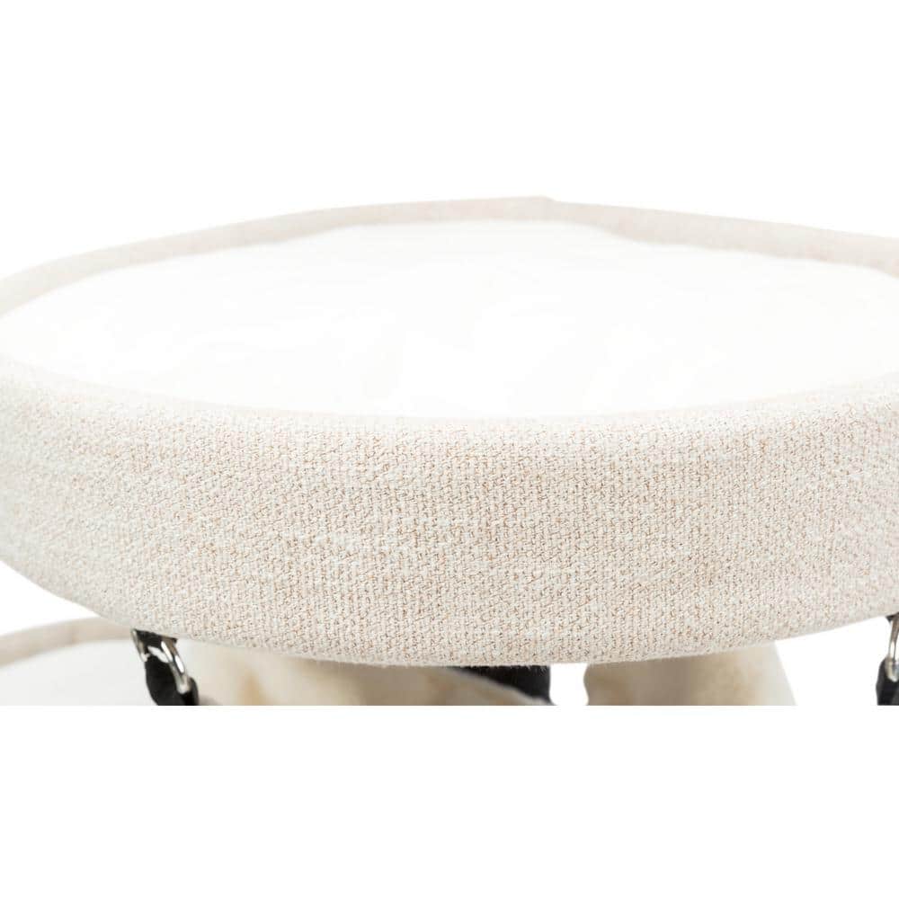 Cream and Black Sisal Freestanding Cat Tree with Hammock