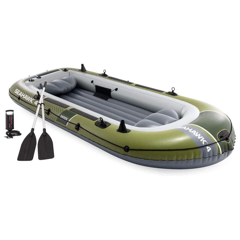 Intex 66334EP Seahawk 4 Inflatable Boat Set with 54 in. Oars, Pump