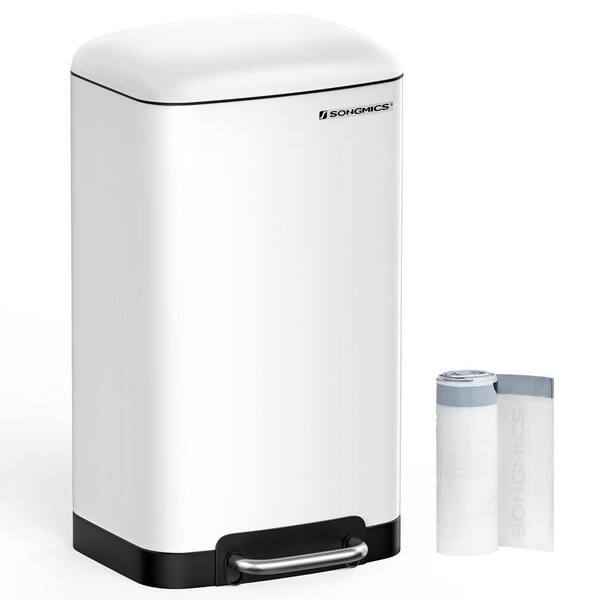Nordic Hygge 8 Gal. (30L) Trash Bin with Lid and Inner Bucket, White