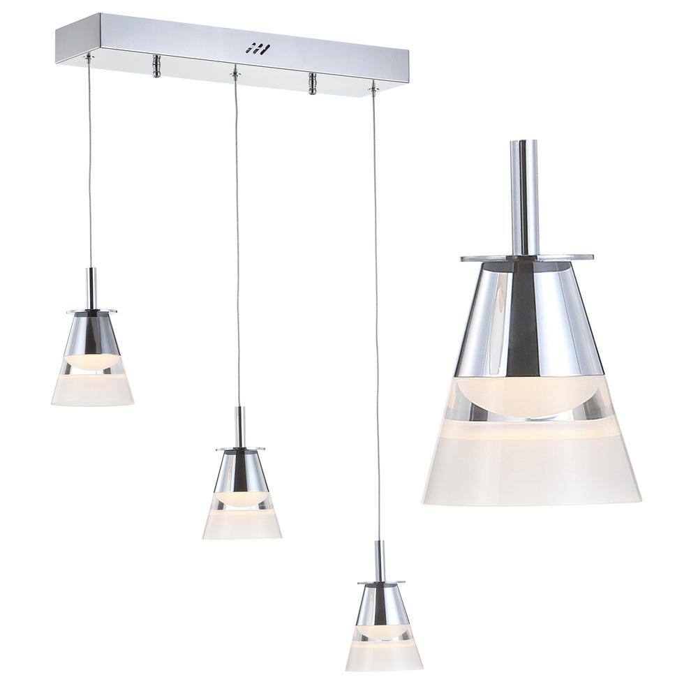 Alain 19.5" Chrome Glass LED Pendant Light
