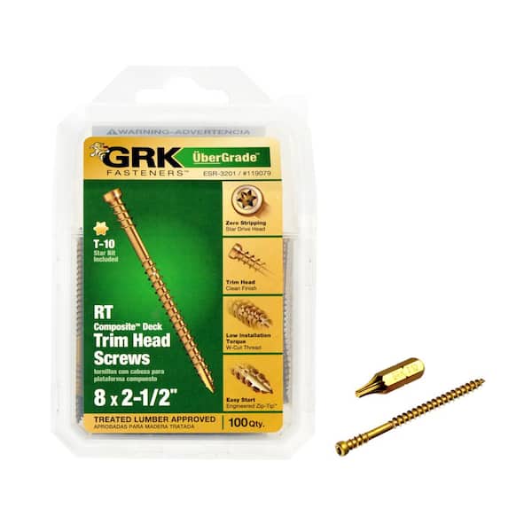 GRK Fasteners #8 x 2-1/2 in. Star Drive Composite Trim Head Screw (100-per Pack)
