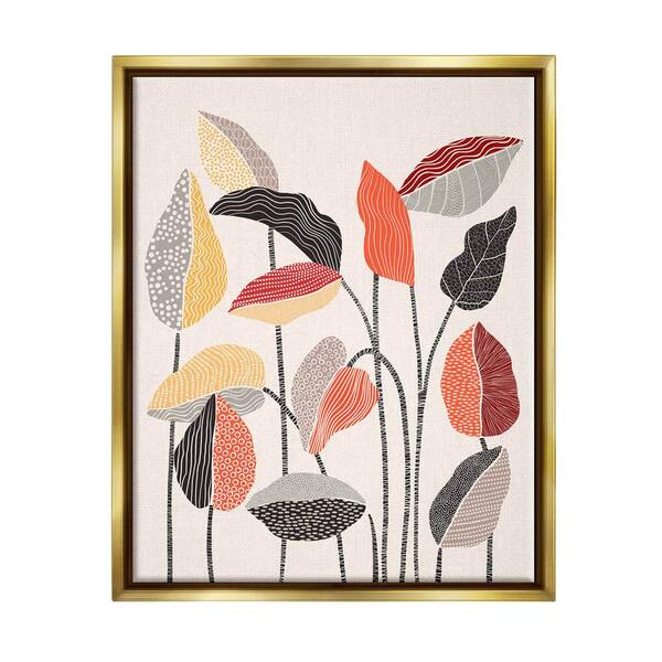 The Stupell Home Decor Collection Modern Stripes Squiggle Pattern Flower  Botanical by Ioana Horvat Floater Frame Nature Wall Art Print 21 in. x 17  in. am-324_ffg_16x20 - The Home Depot