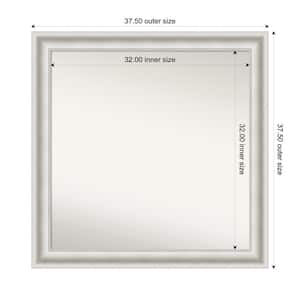 Parlor White 37.5 in. W x 37.5 in. H Custom Non-Beveled Recycled Polystyrene Framed Bathroom Vanity Wall Mirror