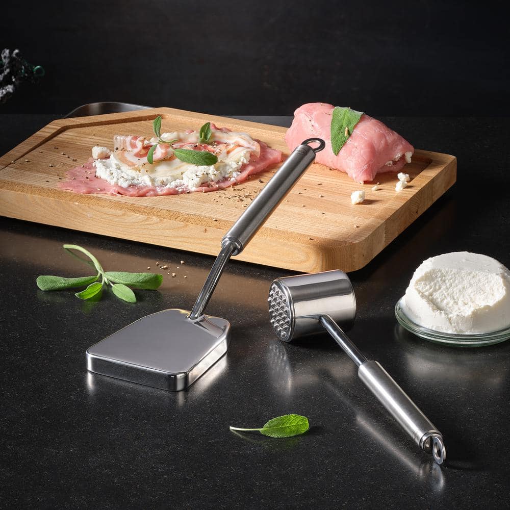 11-Inch Silver Stainless Steel Meat Tenderizer Hammer