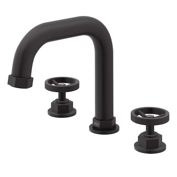 VIGO Hart 7 in. Widespread 2-Handle Bathroom Faucet in Matte Black