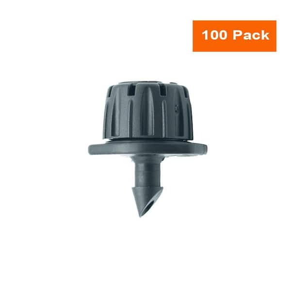 DIG 0-14 GPH Adjustable Dripper on Barb 360 Degree Emitter Fits All Tubing Sizes(100-Pack)