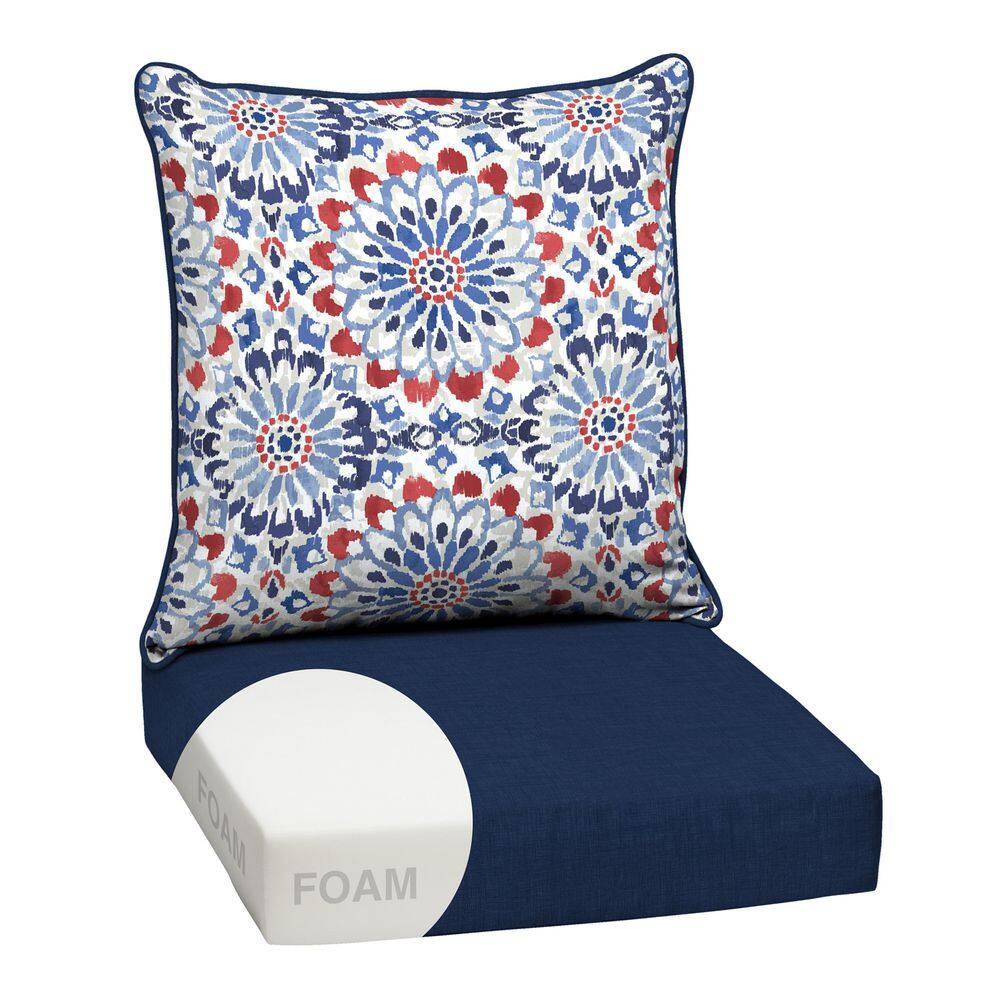 24 in. x 24 in. 2-Piece Foam Deep Seating Outdoor Lounge Chair Cushion in Clark Blue price history on PriceWatchPro