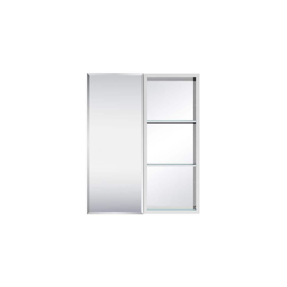 24 in. W x 30 in. H Rectangular Aluminum Combo Recess/Surface Mount Medicine Cabinet with Mirror, Soft Close Door price history on PriceWatchPro