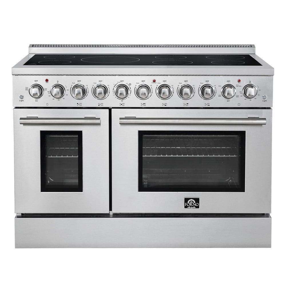 Forno Paolo 48 Inch Freestanding Electric Range, Stainless Steel, 6.7 cu. ft., True Convection Oven