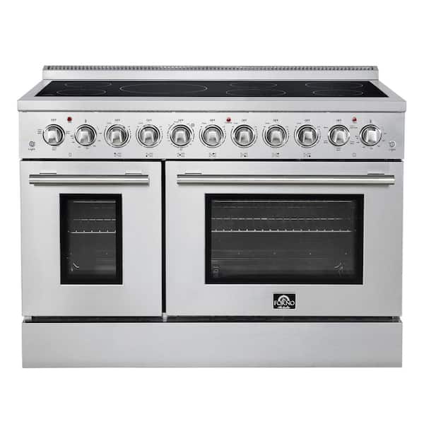 Paolo 48 Inch Freestanding Electric Range, Stainless Steel, 6.7 cu. ft., True Convection Oven