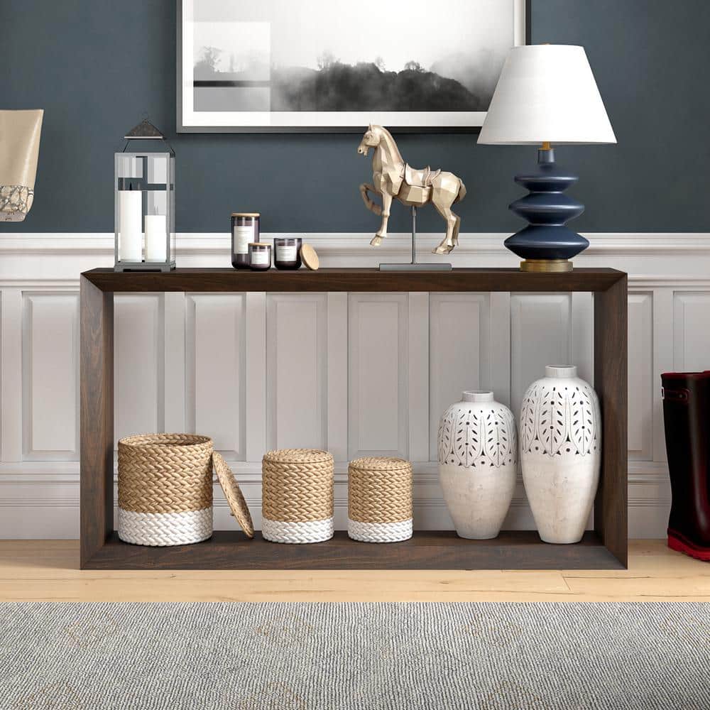 Alder Brown MDF Hallway Table with Storage