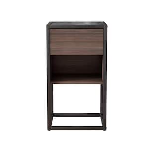 13.78 in. W x 13.78 in. D x 24.8 in. H Multi-Colored Linen Cabinet with Drawer and Open Shelf