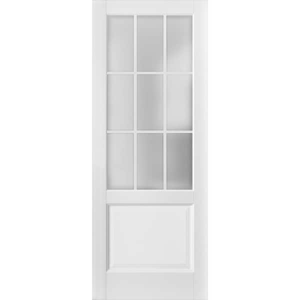 Sartodoors 3309 18 in. x 80 in. Solid Core 3/4-Lite Frosted Glass White Finished Wood Interior Door Slab