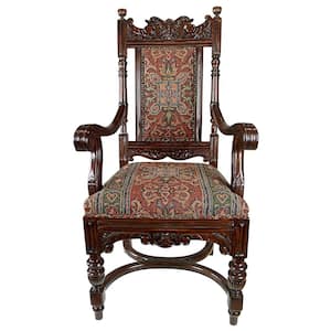 Grand Classic Edwardian Walnut Mahogany Dining Arm Chair