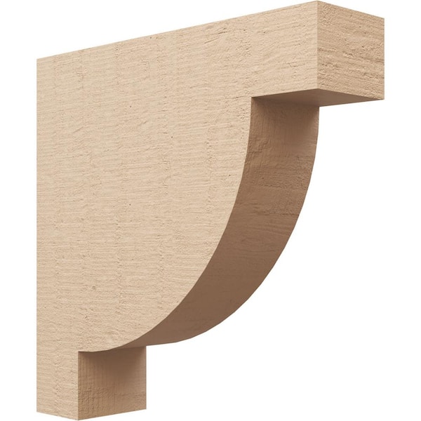 Ekena Millwork Thin Series 1 6 in. x 24 in. x 24 in. Alpine Rough Cedar Woodgrain Timberthane Polyurethane Corbel in Primed Tan