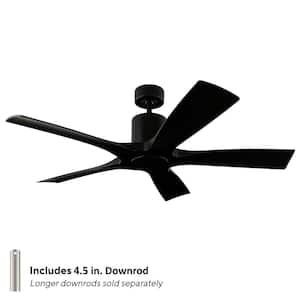 Aviator 54 in. Smart Indoor/Outdoor 5-Blade Ceiling Fan Matte Black with Remote Control