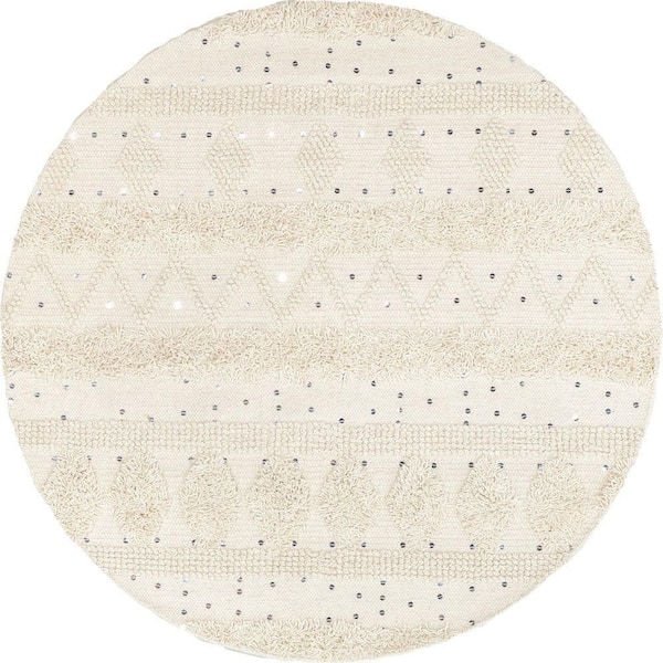 Chandy Textured Wool Cream 8 ft. Indoor Area Rug