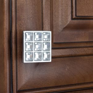 1-1/2 in. Large Square Crystal K9  Cabinet Knob (10-Pack)