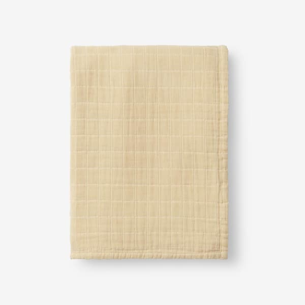 The Company Store Gossamer Maize Solid Cotton Woven Throw Blanket