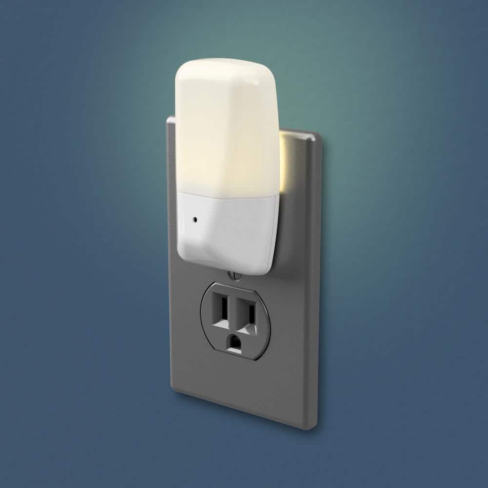 Aria Curved White LED Plug-in Night Light 2-Pack